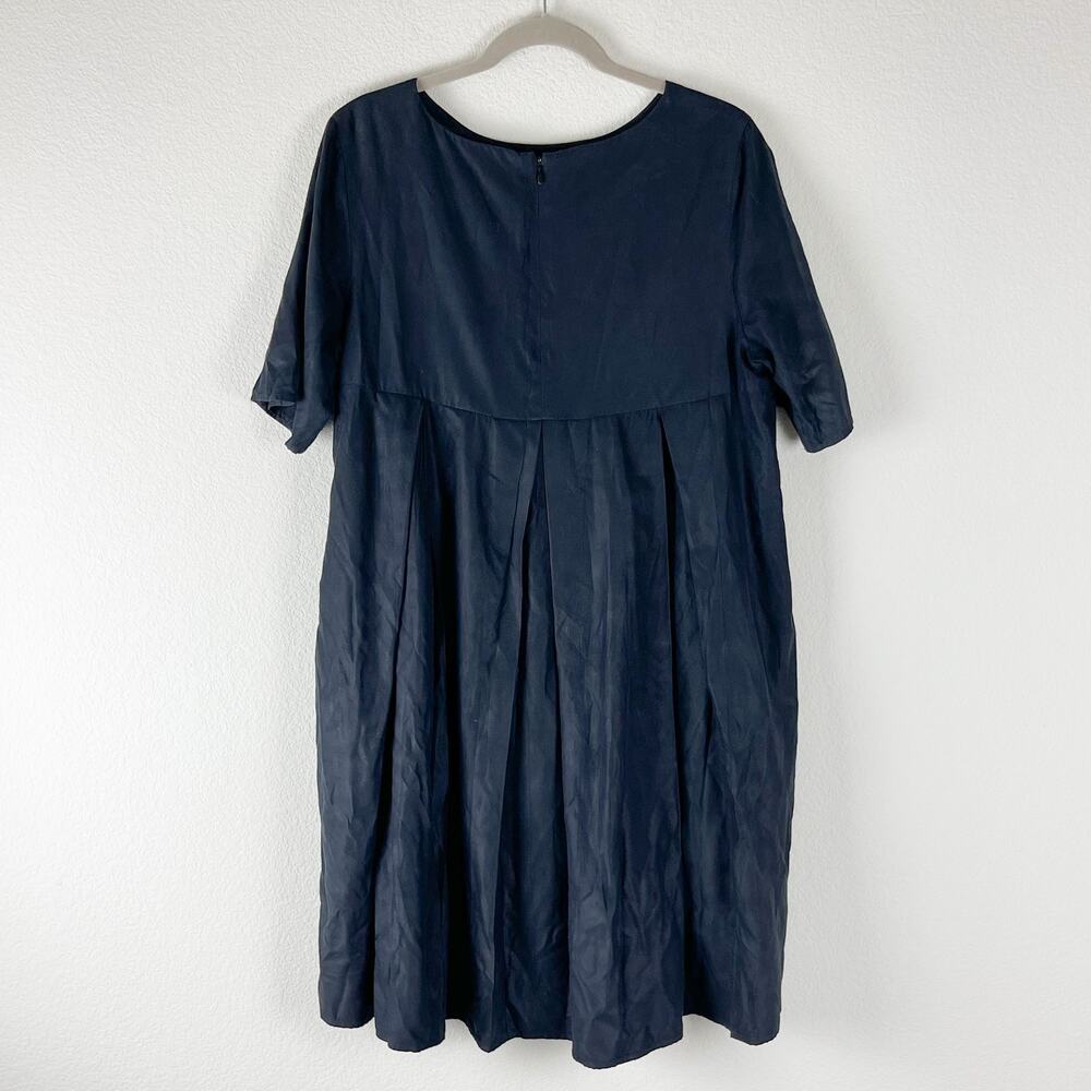 Billy Reid Faux Suede Tent Dress Womens Large Black Silk Lining Lagenlook - Picture 8 of 11